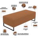 Ver imagem 3 de Kit 02 Puffs Decorativo Sala de Estar Bali W01 Base Ferro 120x50 cm Bouclê Terracota - Lyam Decor