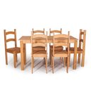 Ver imagem 3 de Conjunto Mesa de Jantar 6 Lugares com 6 Cadeiras em Madeira Maciça Mel - Móveis Britz