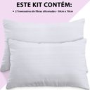 Ver imagem 6 de Kit 2 Travesseiros Fibras Toque Pluma de Ganso 100 Algodão Percal 300 Fios Premium Antialérgico 50x7
