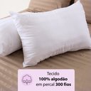 Ver imagem 2 de Kit 2 Travesseiros Fibras Toque Pluma de Ganso 100 Algodão Percal 300 Fios Premium Antialérgico 50x7