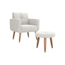 Ver imagem 2 de Kit Poltrona Decorativa Havana + Puff Boucle Bege F-492