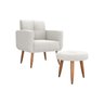 Kit Poltrona Decorativa Havana + Puff Boucle Bege F-492 - 2