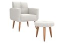 Ver imagem 2 de Kit Poltrona Decorativa Havana + Puff Boucle Bege F-492