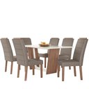 Ver imagem 2 de CONJUNTO SALA DE JANTAR SUÍÇA 1,56 X 0,84 COM 6 CADEIRAS AMÊNDOA 01A