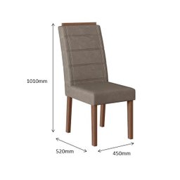 CONJUNTO SALA DE JANTAR SUÍÇA 1,56 X 0,84 COM 6 CADEIRAS AMÊNDOA 01A - 4