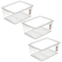 Ver imagem 1 de 3 Caixas Plásticas Cesto Organizador com Tampa 30l Brinquedo