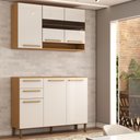 Ver imagem 6 de Cozinha Compacta Notte 6 Portas 2 Gavetas 100% Mdf com Vidro Amêndoa/off White - Panorama Móveis