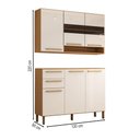 Ver imagem 4 de Cozinha Compacta Notte 6 Portas 2 Gavetas 100% Mdf com Vidro Amêndoa/off White - Panorama Móveis