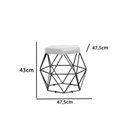Ver imagem 2 de Puff Onix Preta Tecido Sintético Branco Metal Móveis
