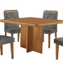 Ver mais imagens de Mesa de Jantar Olímpia 90cm Mdf Canto Copo e com 4 Cadeiras Melissa