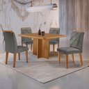 Ver imagem 1 de Mesa de Jantar Olímpia 90cm Mdf Canto Copo e com 4 Cadeiras Melissa