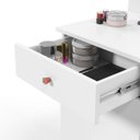 Ver imagem 4 de Penteadeira Camarim Diamante 2 Gavetas LED Espelho Quarto Retro:Branco Acetinado