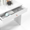 Ver imagem 3 de Penteadeira Camarim Diamante 2 Gavetas LED Espelho Quarto Retro:Branco Acetinado