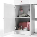 Ver imagem 5 de Penteadeira Camarim Diamante 2 Gavetas LED Espelho Quarto Retro:Branco Acetinado