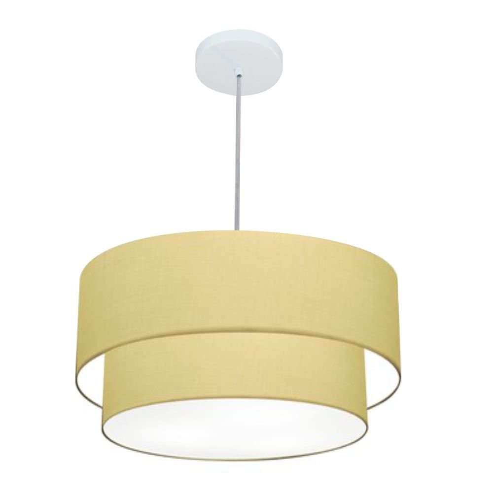 Pendente Cilíndrico Bege MJ-4351 Para Mesa de Jantar - 1