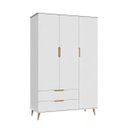 Ver imagem 2 de Quarto de Bebê Completo Retrô Berço 3 em 1 Cômoda Guarda Roupa Lunna Peternella