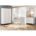 Ver imagem 1 de Quarto de Bebê Completo Retrô Berço 3 em 1 Cômoda Guarda Roupa Lunna Peternella
