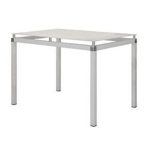 Mesa Tubular Malva 107x70 cm Branco Com Tampo De Vidro Temperado Branco Artefamol 9753/11301 - BRANC