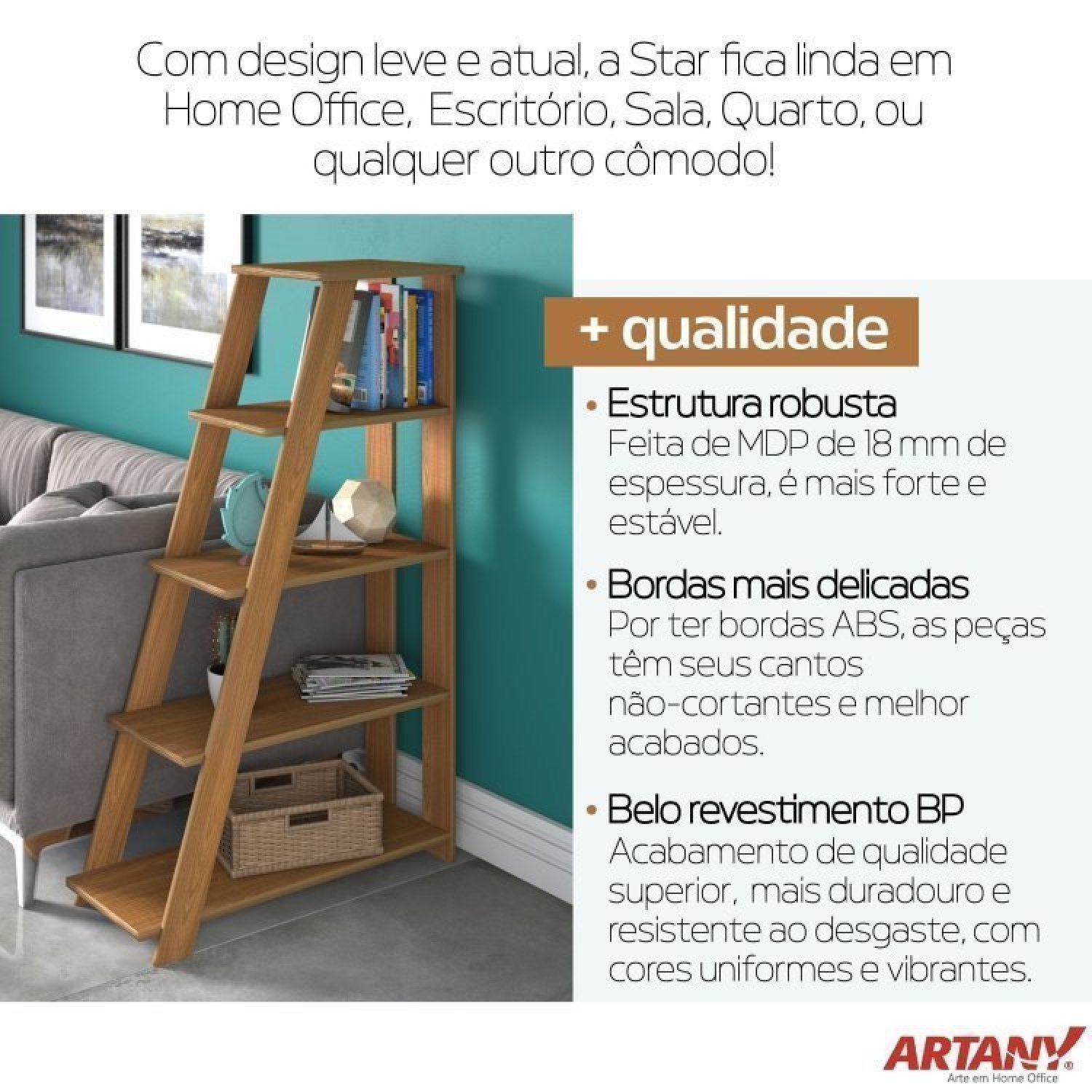 Kit 2 Peças Escrivaninha com Estante Escada Estilo Industrial - 18