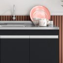 Ver imagem 6 de Balcão de Cozinha com Pia Inox 120cm 3 Portas Manu Preto - Ajl Móveis