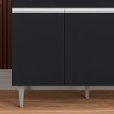 Ver imagem 5 de Balcão de Cozinha com Pia Inox 120cm 3 Portas Manu Preto - Ajl Móveis