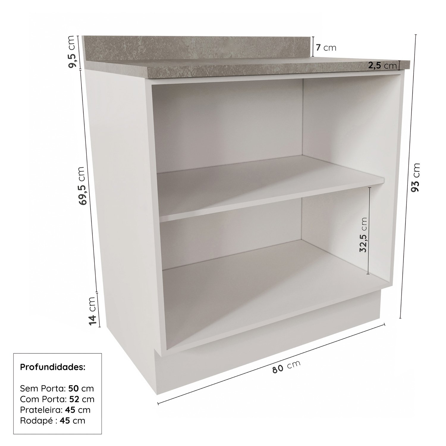 Cozinha Modulada 6 Peças com Tampo 3 Aéreos e 3 Balcões Arizona CabeCasa MadeiraMadeira - 15