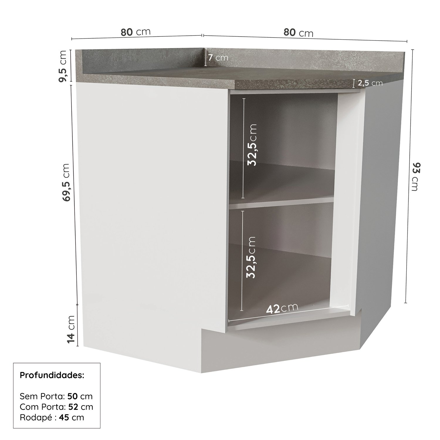 Cozinha Modulada 6 Peças com Tampo 3 Aéreos e 3 Balcões Arizona CabeCasa MadeiraMadeira - 14