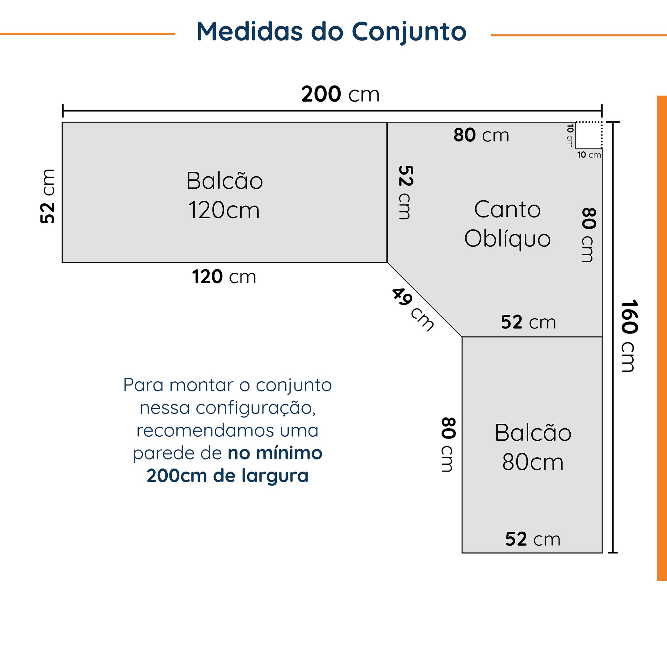 Cozinha Modulada 6 Peças com Tampo 3 Aéreos e 3 Balcões Arizona CabeCasa MadeiraMadeira - 3