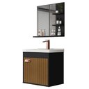 Ver imagem 2 de Conj Gab C/ Espelheira e Cuba para Banheiro Hercules Preto/ripado