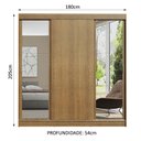 Ver imagem 3 de Guarda-Roupa Casal Madesa Reno 3 Portas de Correr com Espelhos Rustic Cor:Rustic