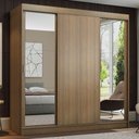 Ver imagem 1 de Guarda-Roupa Casal Madesa Reno 3 Portas de Correr com Espelhos Rustic Cor:Rustic