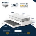 Ver imagem 2 de Cama Box Baú Solteiro com Colchão de Molas Ensacadas Double Comfort + Auxiliar 88 cm