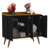 Aparador 3 Portas Buffet 4400 Pés Palito Madeira Preto / Nature - Comprar Moveis em Casa - 4