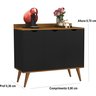 Aparador 3 Portas Buffet 4400 Pés Palito Madeira Preto / Nature - Comprar Moveis em Casa - 3
