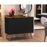 Aparador 3 Portas Buffet 4400 Pés Palito Madeira Preto / Nature - Comprar Moveis em Casa - 1