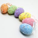 Ver imagem 2 de Kit 20 Ovos Pendentes de Páscoa Coloridos Enfeite Decorativo