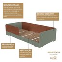Ver imagem 6 de Quarto Infantil Completo Guarda-Roupa Closet e Cama Solteiro Montessoriana 100% MDF Olivia e Mark Verde/Verti/Castanho
