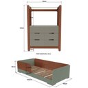 Ver imagem 3 de Quarto Infantil Completo Guarda-Roupa Closet e Cama Solteiro Montessoriana 100% MDF Olivia e Mark Verde/Verti/Castanho