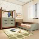 Ver imagem 1 de Quarto Infantil Completo Guarda-roupa Closet e Cama Solteiro Montessoriana 100% Mdf Olivia e Mark