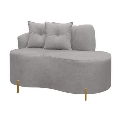 Sofá Namoradeira Orgânico Grécia 3 Lugares 180cm Bouclê:bouclê Cinza