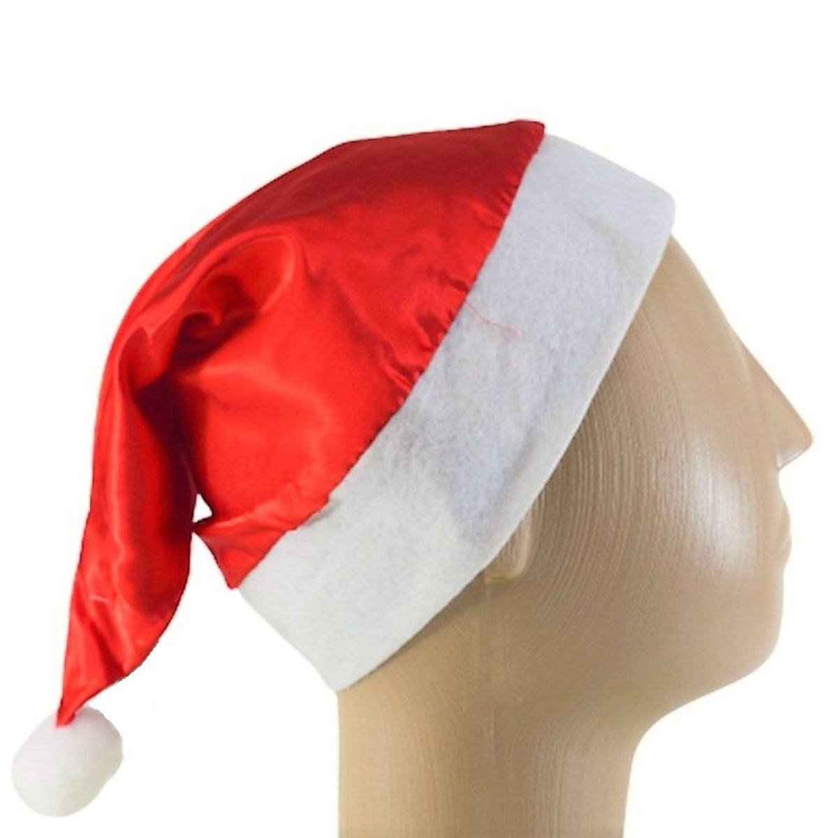 Gorro Papai Noel de Cetim Touca Vermelha - Kit com 4