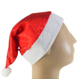 Gorro Papai Noel de Cetim Touca Vermelha - Kit com 4 - 1