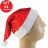 Gorro Papai Noel de Cetim Touca Vermelha - Kit com 4 - 2