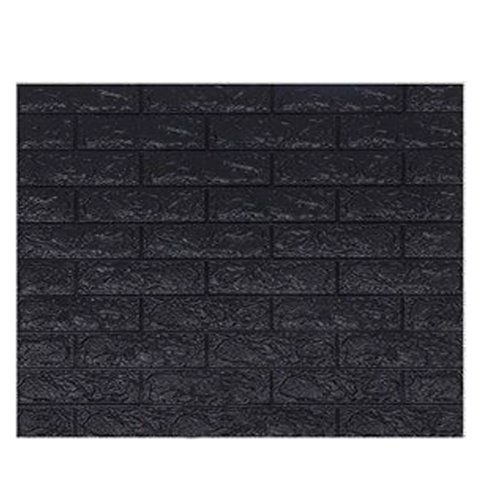 Kit 6 Un/ Espuma 3d - Tijolo Rústico - Preto