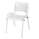 Ver imagem 3 de Cadeira Iso Base Branco Escola, Escritório Branco Kit 11 Un