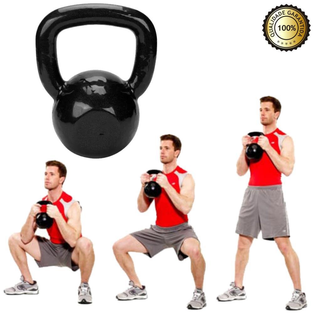 Kettlebell De Ferro Revestido 6 Kg Para Musculação Em Casa - 2