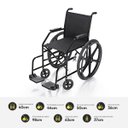 Ver imagem 3 de Cadeira de Rodas Simples Pneu Macico 40cm 90kg Prolife