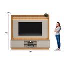 Ver imagem 6 de Estante para TV e Home Theater Ripado para TV até 75 Polegadas com LED MDF 215CMX191CM LED Guararapes Linea Brasil Bege