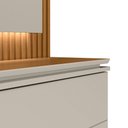 Ver imagem 4 de Estante para TV e Home Theater Ripado para TV até 75 Polegadas com LED MDF 215CMX191CM LED Guararapes Linea Brasil Bege