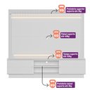 Ver imagem 7 de Estante para TV e Home Theater Ripado para TV até 75 Polegadas com LED MDF 215CMX191CM LED Guararapes Linea Brasil Bege